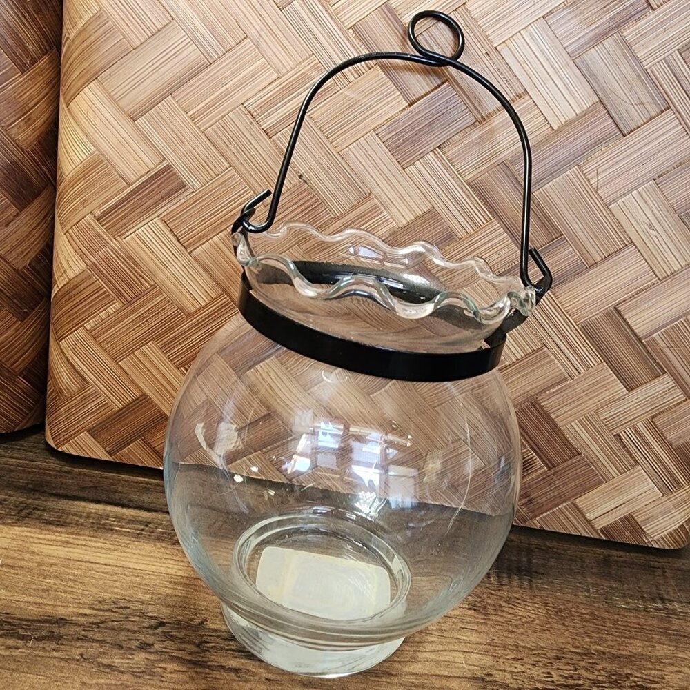 Clear Bubble Ball Ruffled‎ Edge Flower Vase Decorative Home Decor Candle Holder